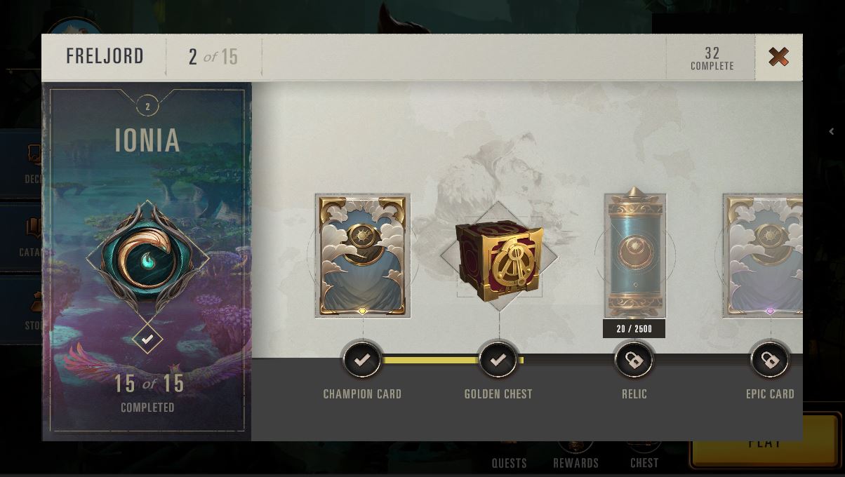 Pictured: Early iteration of the Rewards screen, this time after an artist has fixed things up.